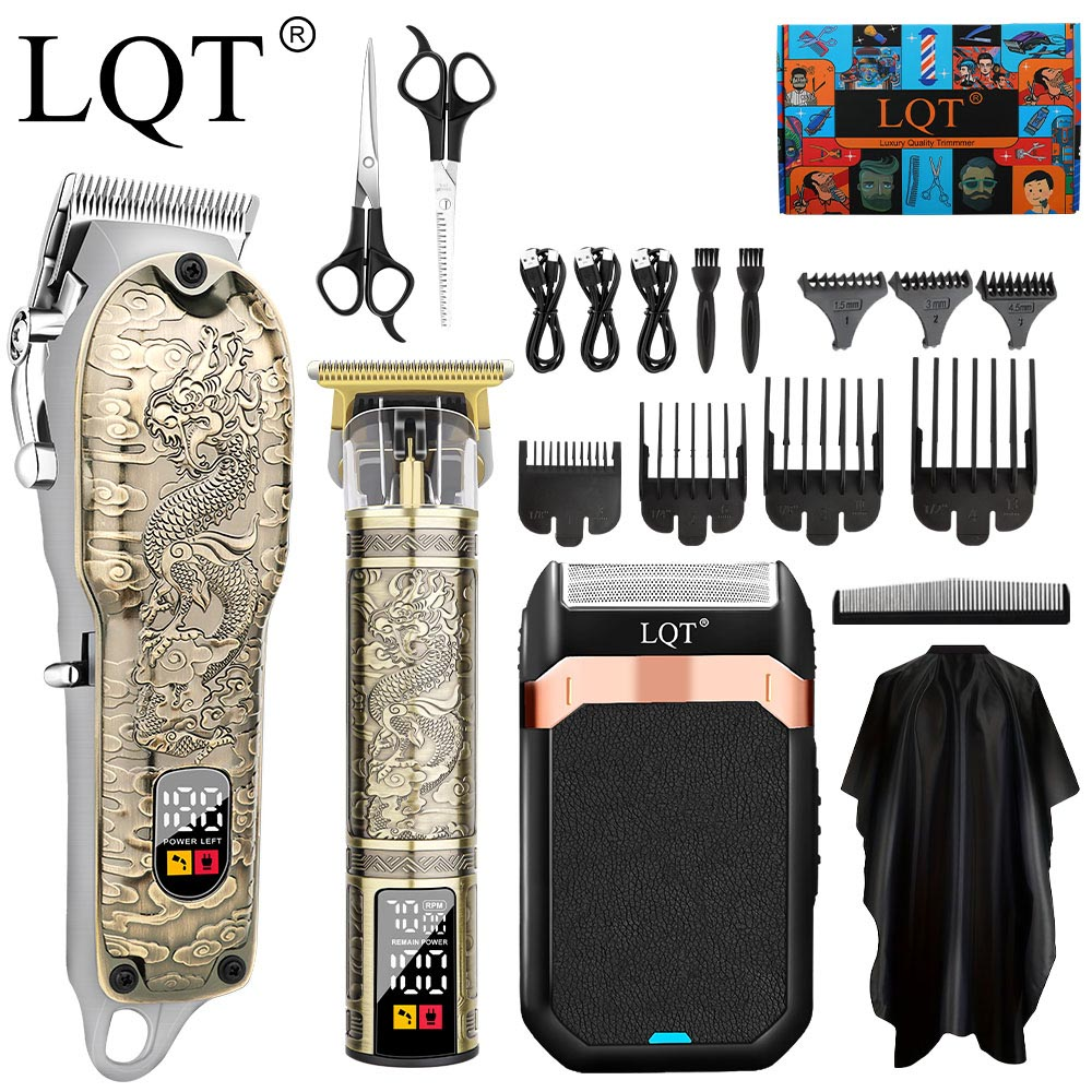 Conjunto Multifuncional de Aparador de Cabelo com Trimmer, 6 Pentes Guia & Aparador de Costeletas. Inclui Capa à Prova