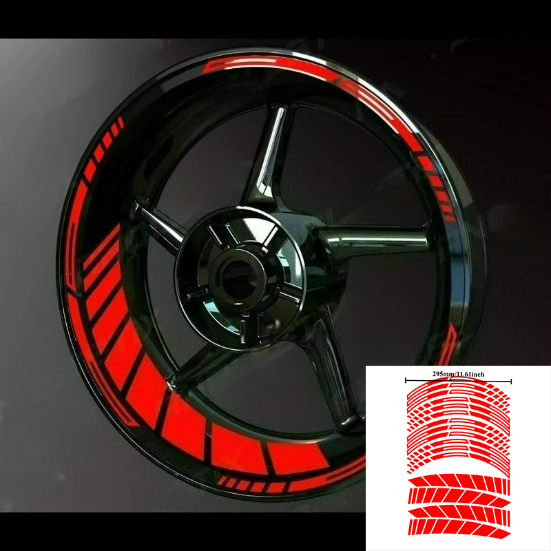 Decalques De Cubo De Roda De Motocicleta Em PVC De 17 Polegadas E Adesivos Com Listras De Aro