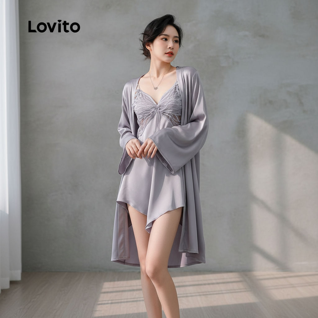 Lovito Refine Lingerie Transparente Feminina Branca LNE130036