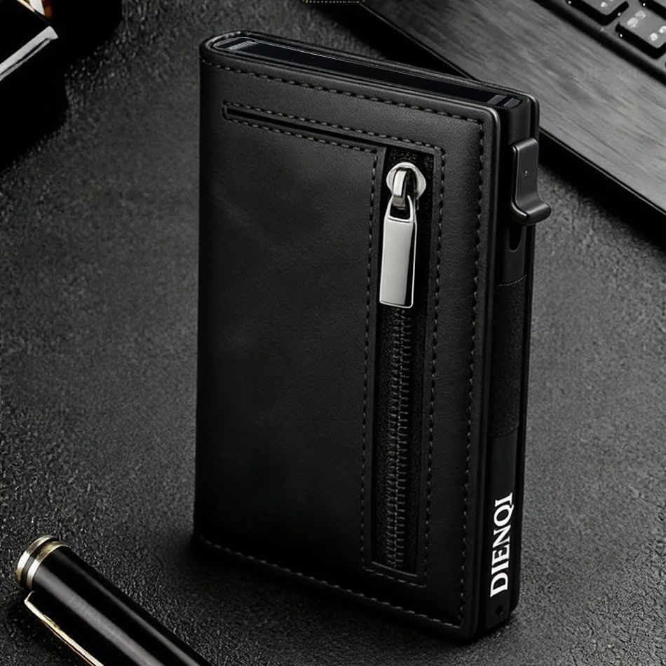 Carteira Magnética Masculina Clipe De Dinheiro RFID Titular Do Cartão De Crédito Fino Minimalista Pop Up Caso Banco