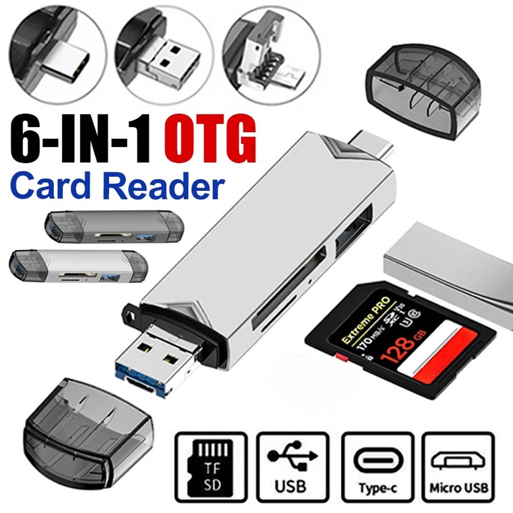 Leitor de cartões de memória, leitor de cartão SD Type-C multifuncional, leitor Micro USB 3.0, OTG