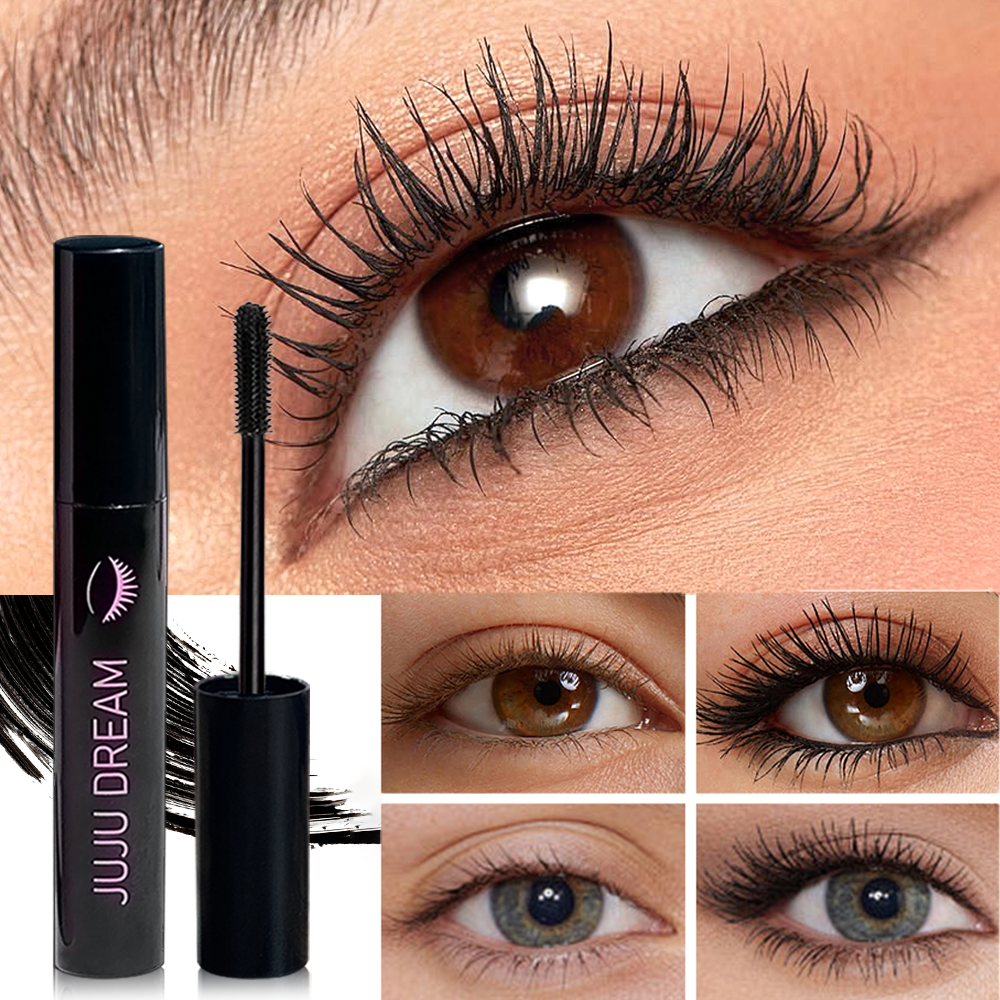 Rímel de Fibra à Prova d'Água, Alongador de Cílios, Preto, Espessa e Curvador de Cílios, Cosmético
