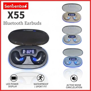 Senbenbao X55 Fones De Ouvido TWS Sleep Wireless Bluetooth Led Displa HIFI Som Estéreo Fo…