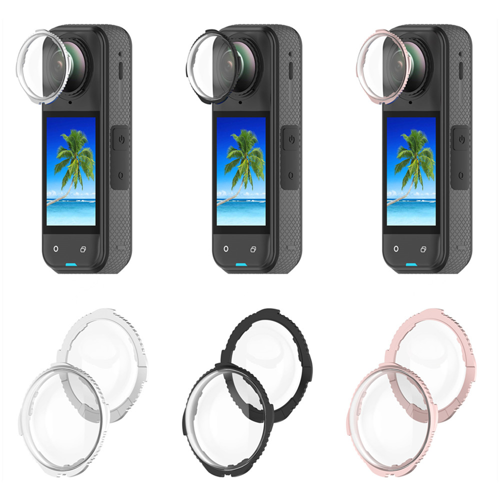 Para Insta360 X5 Lente Guardas Tampa-Anti-Risco Protetor De Vidro Óptico Capa Rotativa Escudo Acessório Da Câmera