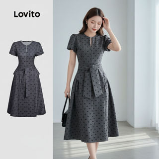 Lovito Vestido Casual Feminino Cinza Primavera Verão L167ED056 em Oferta na Shopee