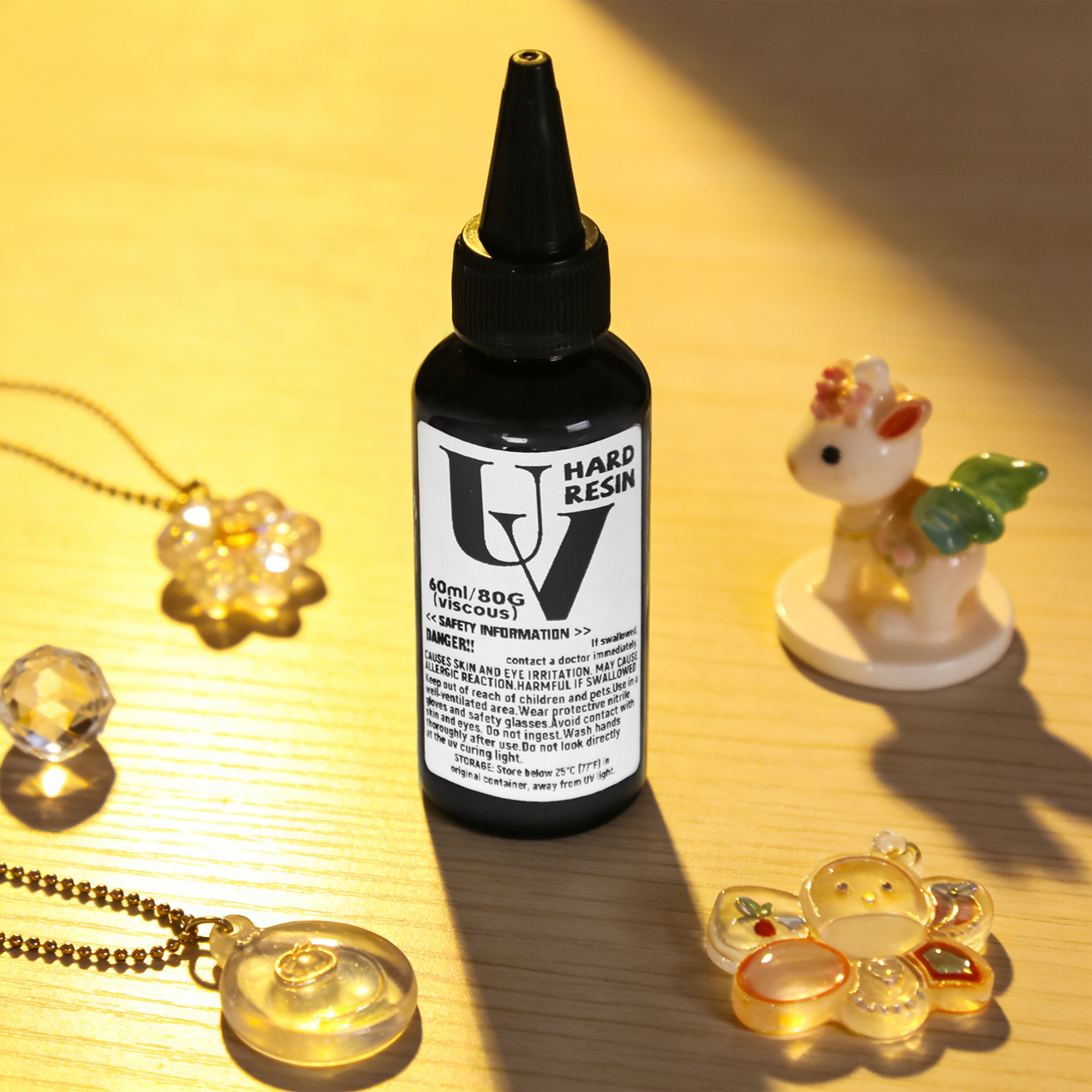 Cola De Resina UV 60ml , Alta Transparência , Sem Bolhas , Faça Você Mesmo , Molde Artesanal , Fundição , Cura Dura , Ad