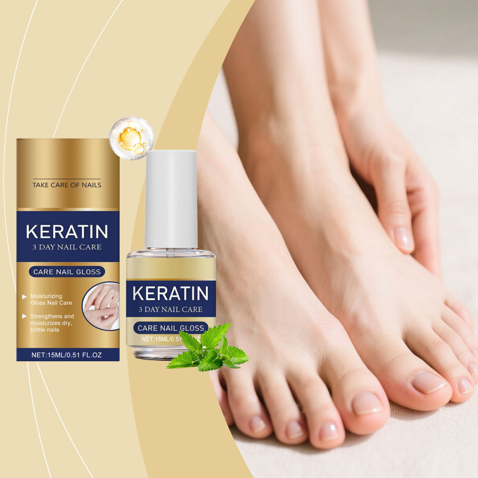 Óleo de Cuidado para Unhas 15 ml Tratamento para Cutículas e Fortalecimento de Unhas Secas, Fracas e Quebradiças