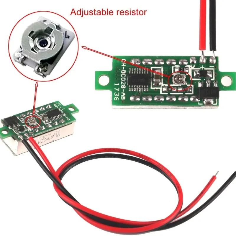 Único DC 0-100V 0.28 Polegada LED Voltímetro Ultra Compacto , Display De Painel Para Monitor De Bateria De Estação De En