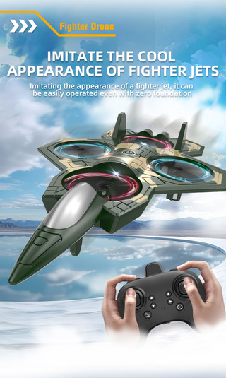 Avião de Combate RC de Altura Fixa Iniciante Amigável, Direção 4 Vias, Manobra de Rolagem 360°, Resistente a Impactos,