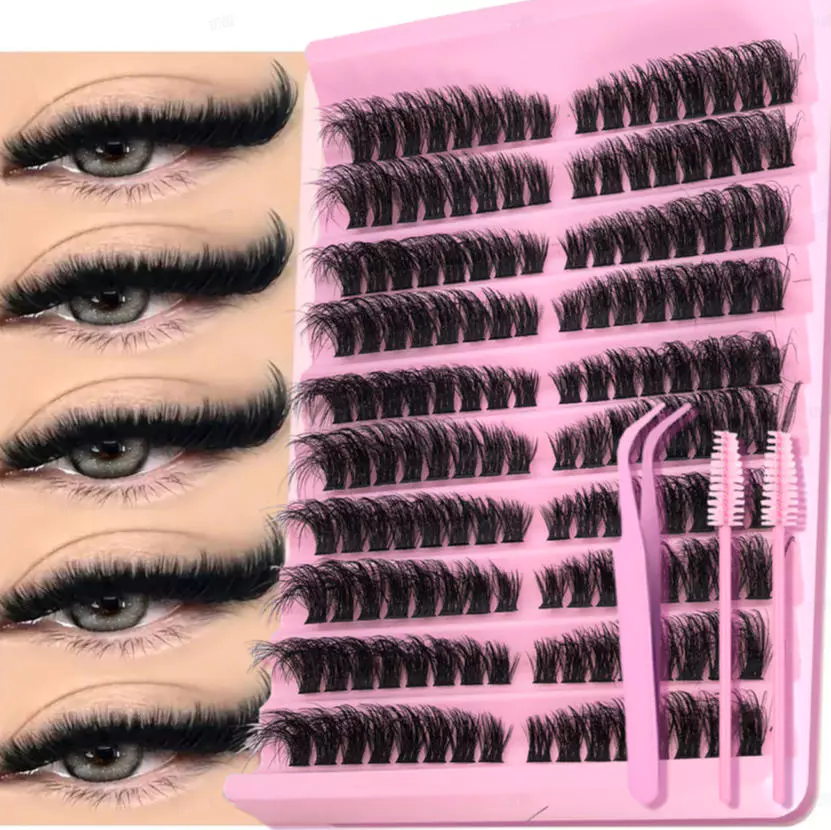 Conjunto de Cílios Postiços Longos Híbridos: Tipo D-Volume, 8-16mm, Natural & Fofos, Reutilizáveis — imagem 1