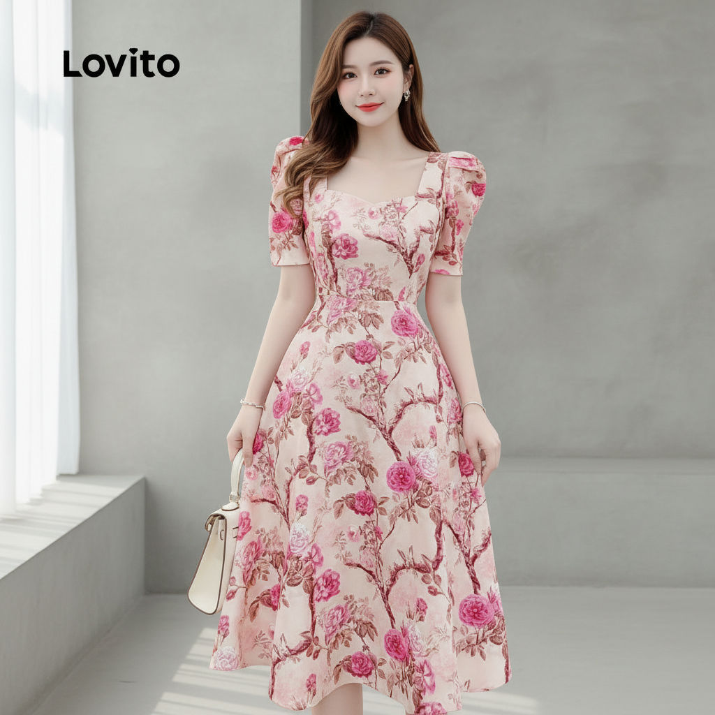 Lovito Refine Vestido Casual Feminino Primavera/Verão L164ED473