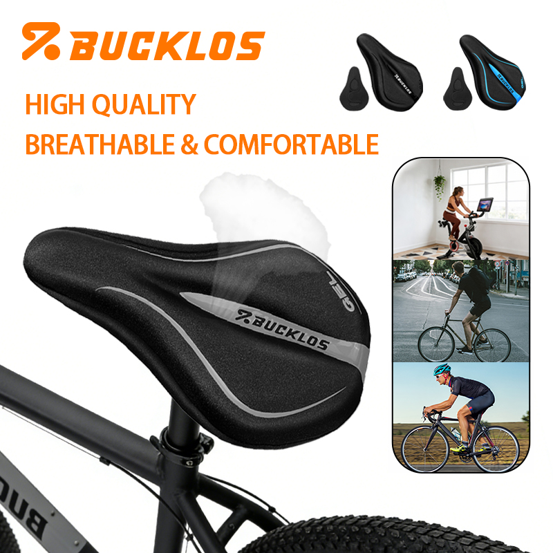 BUCKLOS Capa de Selim para Bicicleta, Respirável, Antiderrapante, Com Sulcos, Silicone Espessado, Almofada para Selim