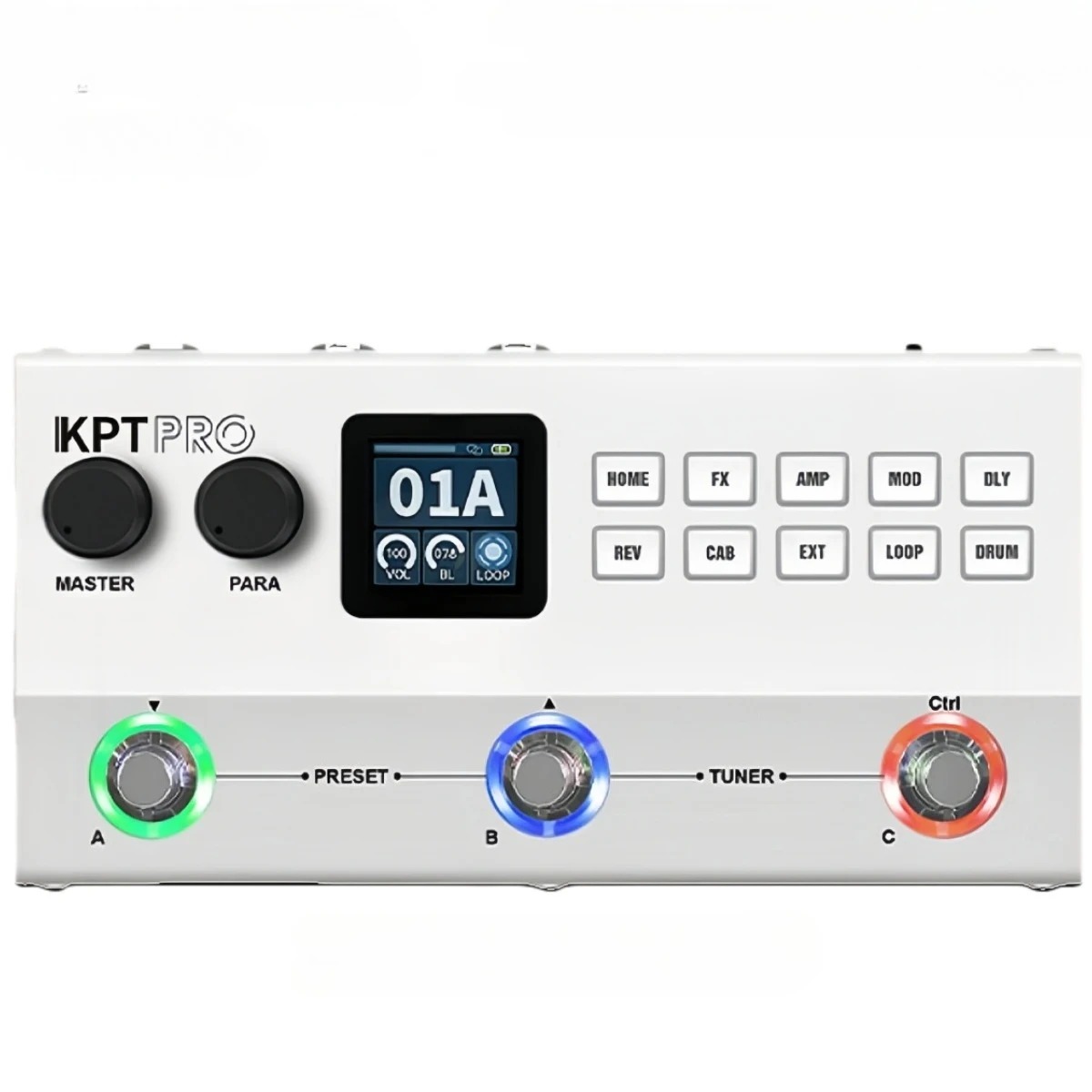 Pedal de Efeitos Multiefeitos Yuimer KPT PRO com Processador Dual-Core DSP, bateria de 2000mAh, saída XLR, 60 modos de