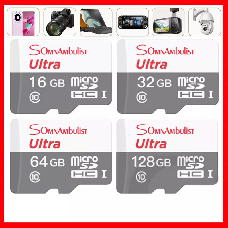 Cartão De Memória Somnambulist 128GB 4K HD Armazenamento Classe 10 Cartões Micro TF SD Transferência De Alta Velocidade 