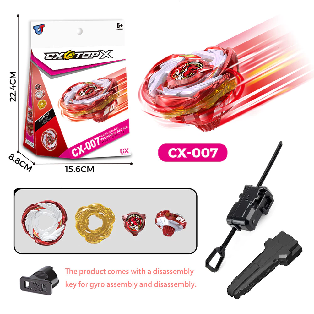 Bey X CX-00 Pegasus Blast Starter BXG-45 Casaco De Metal Punho LED Vermelho Com Lançador Brinquedos Para Meninos Present