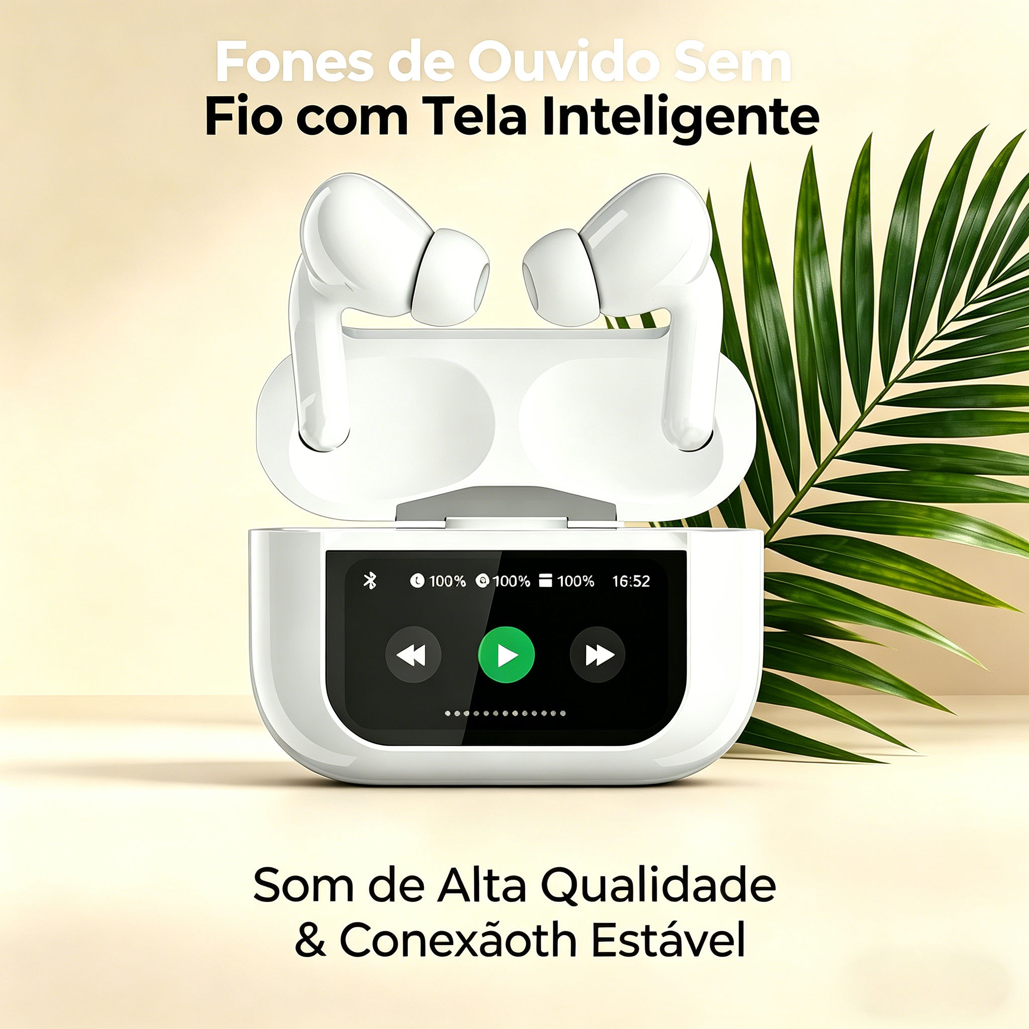 Fones de ouvido TWS, fones de ouvido Bluetooth estéreo HiFi, cancelamento de ruído, fones de ouvido para smartphones,
