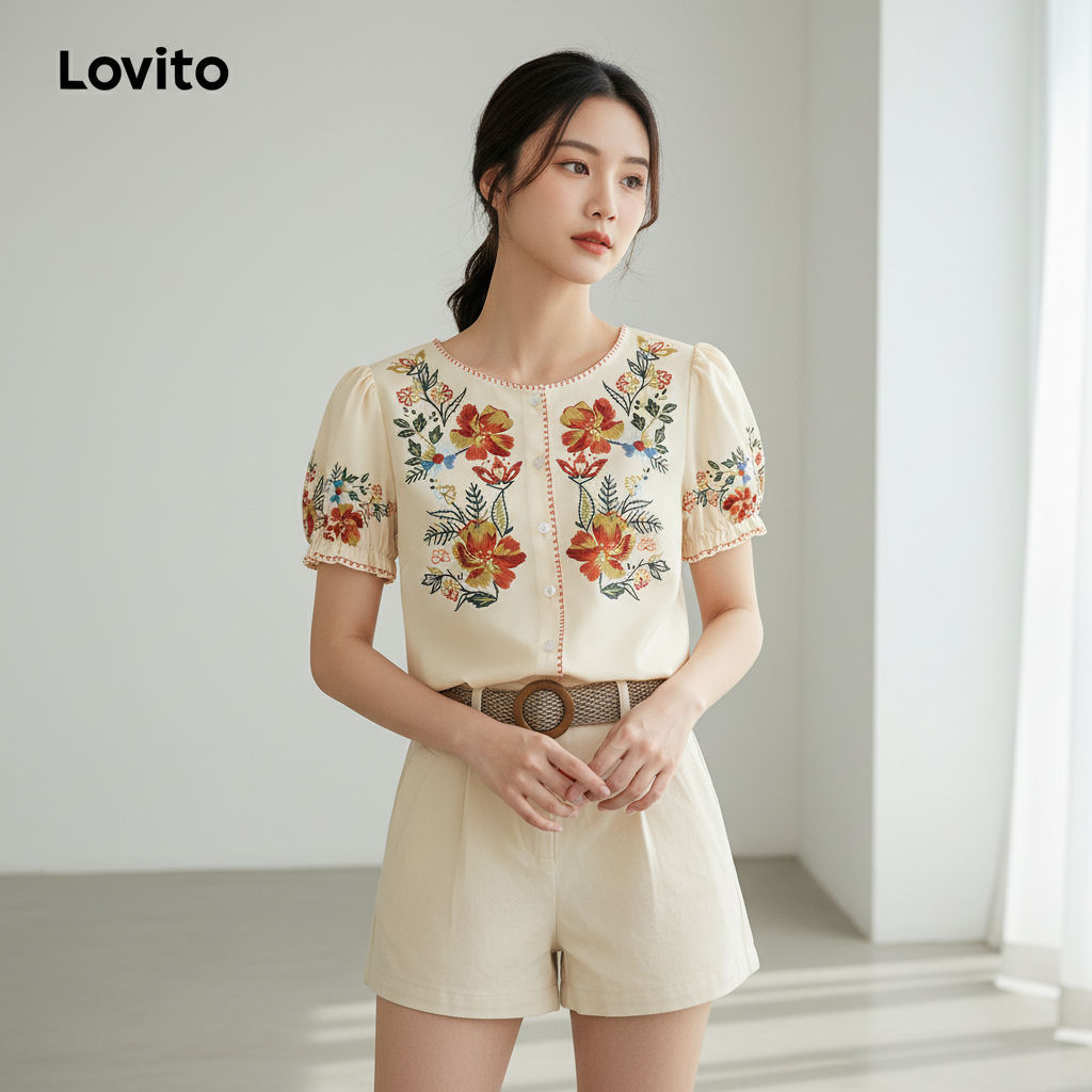 Lovito Blusa Boho Verão Primavera Feminina L157ED384 em Oferta na Shopee