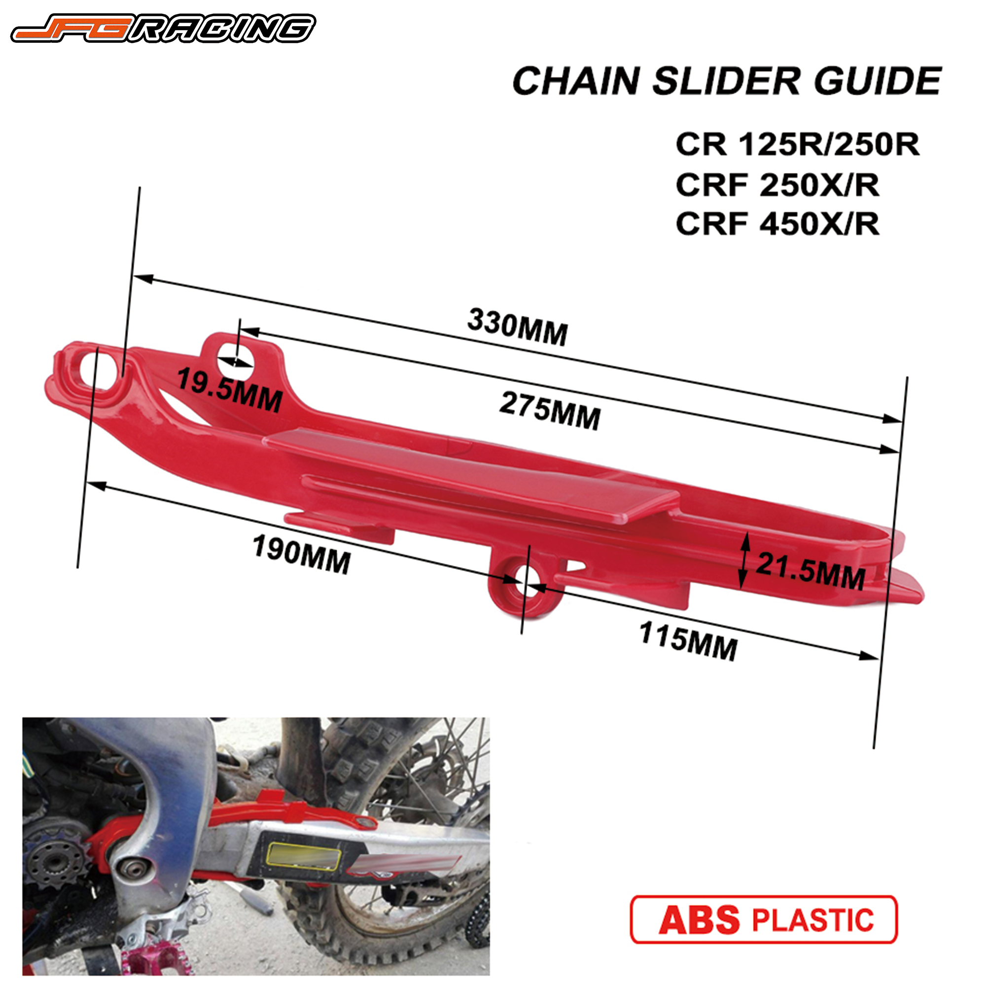 Guia de Corrente de Balanço para Braço Deslizante para HONDA CR125R CR250R 2000-2007 CRF250R 2004-2009 CRF250X