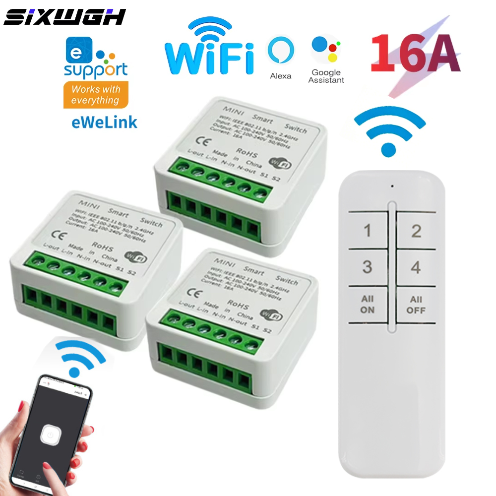 Ewelink WiFi Smart Switch 2.4G RF Controle Remoto App Timer Para Alexa Google Home