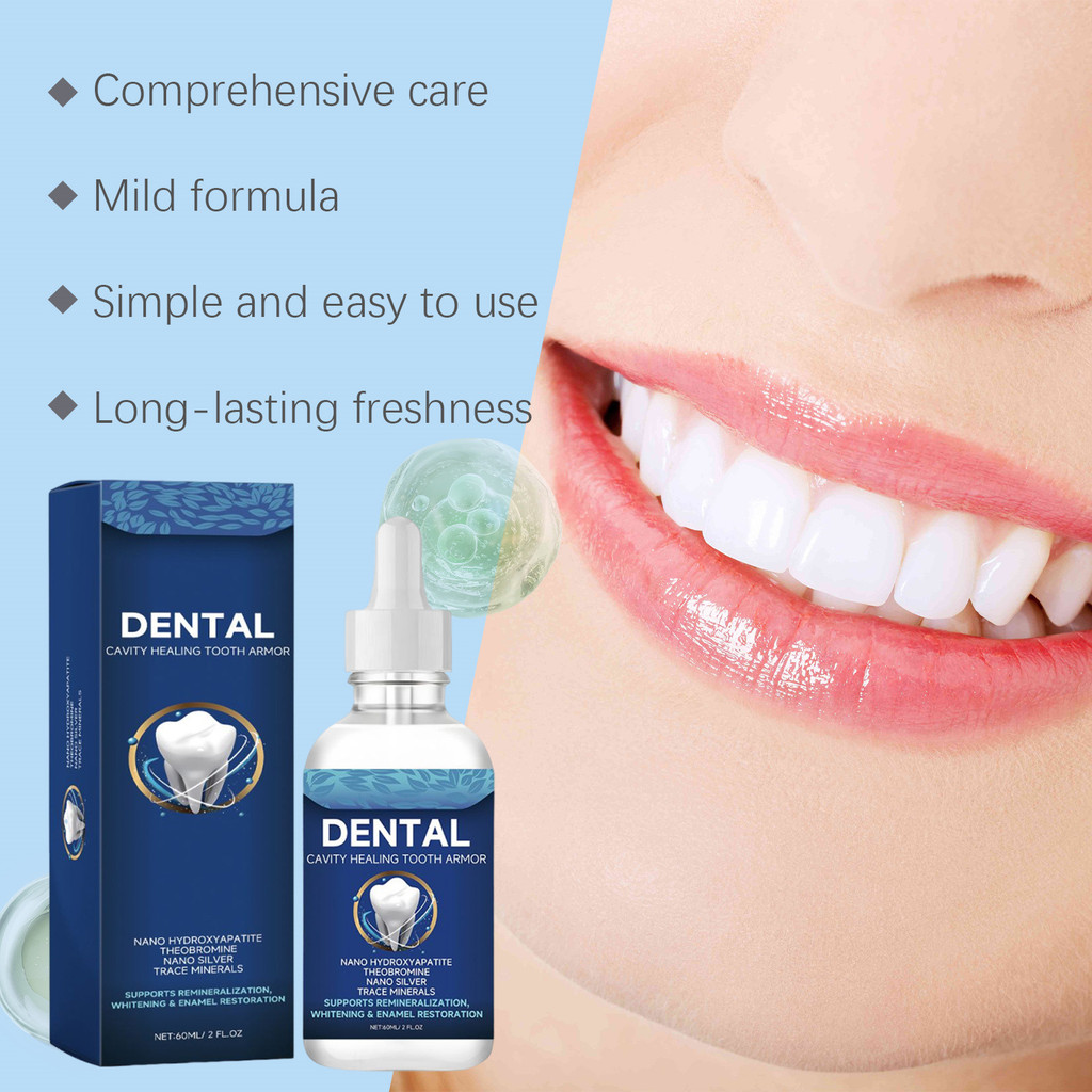  Líquido Profissional Fortalecedor de Esmalte 60ML - Fórmula de Defesa Clareadora de Hidroxiapatita e Prata Coloidal