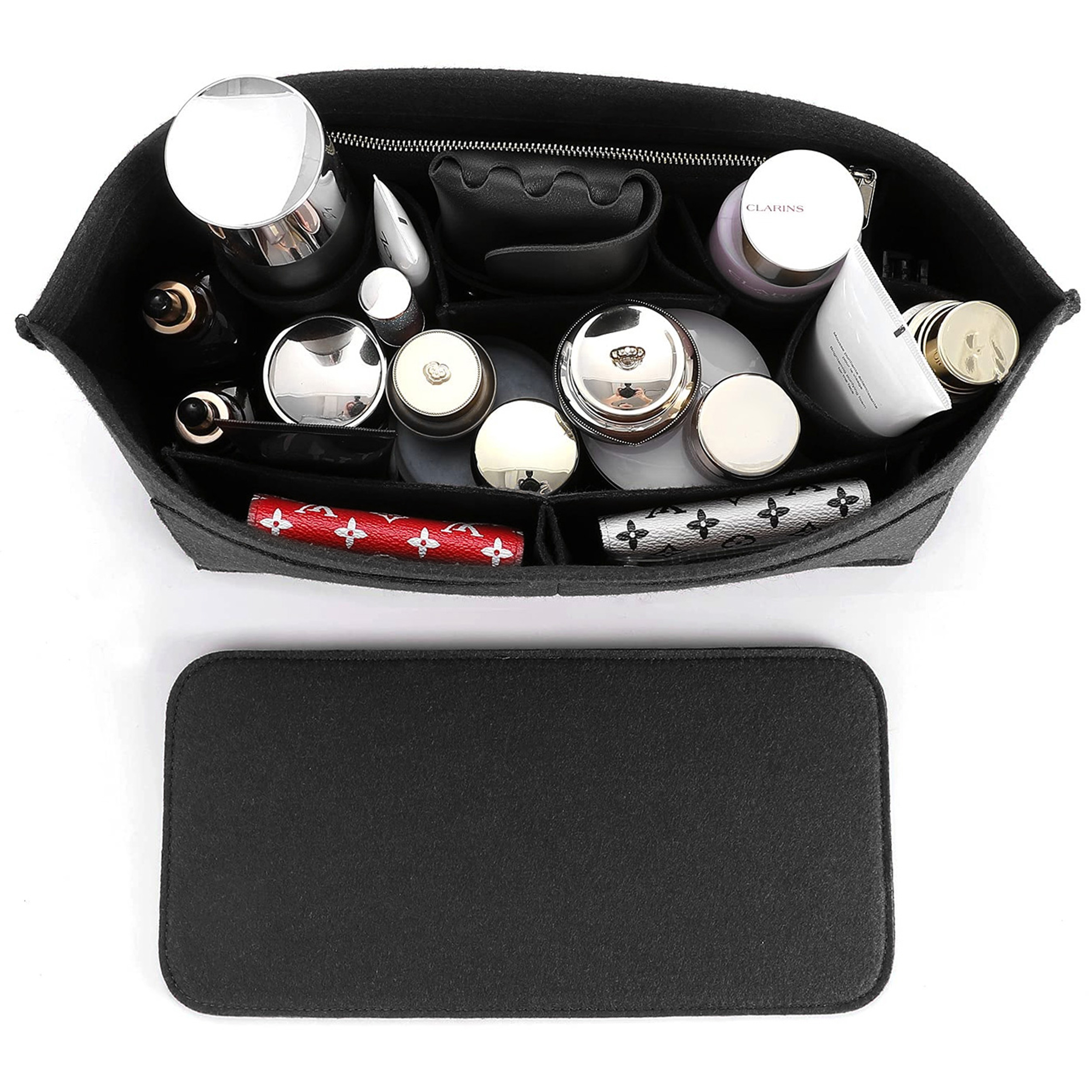 Inserção Organizadora De Bolsa De Feltro Para Bolsas E Modelador De Sacola Com Zíper 10 Bolsos Organizador Viagem