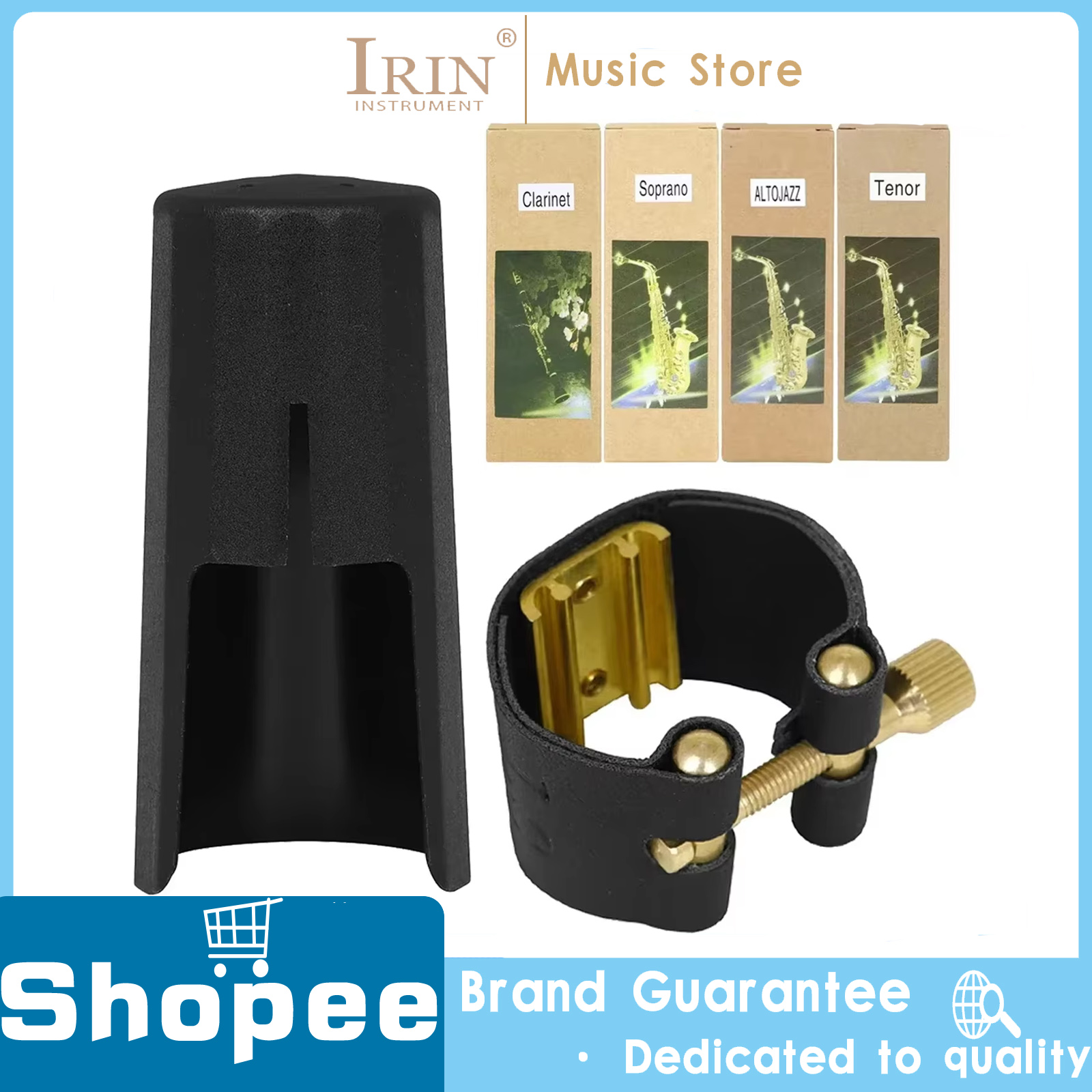 Alto Soprano Tenor Saxofone Clarinete Bocal Ligadura E Tampa Sax Fivela De Couro Braçadeira Clipe Instrumento Musical De