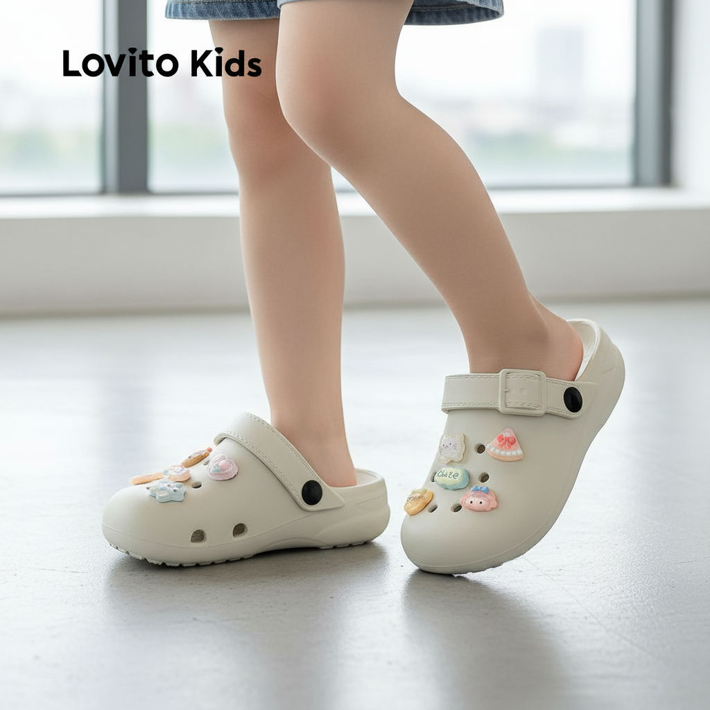 Lovito Sapatilhas Infantis Minimalistas e Casuais para Meninas LFA100089 em Oferta na Shopee
