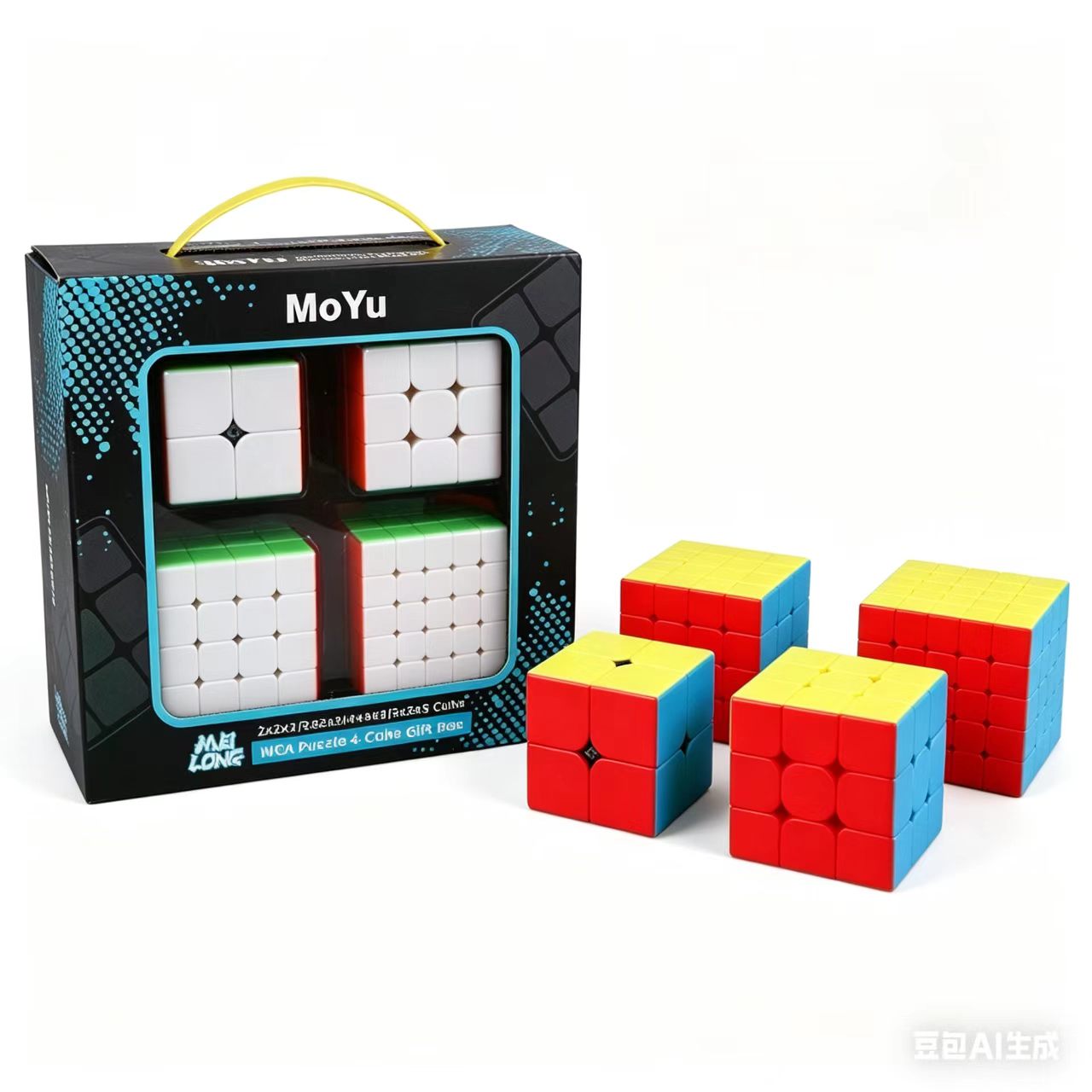 Conjunto de Cubos Mágicos Mogu Yimei Cubo de Rubik 3x3 2x2 4x4 5x5, Cubos de Velocidade Rubiks de Cor Sólida Lisa,