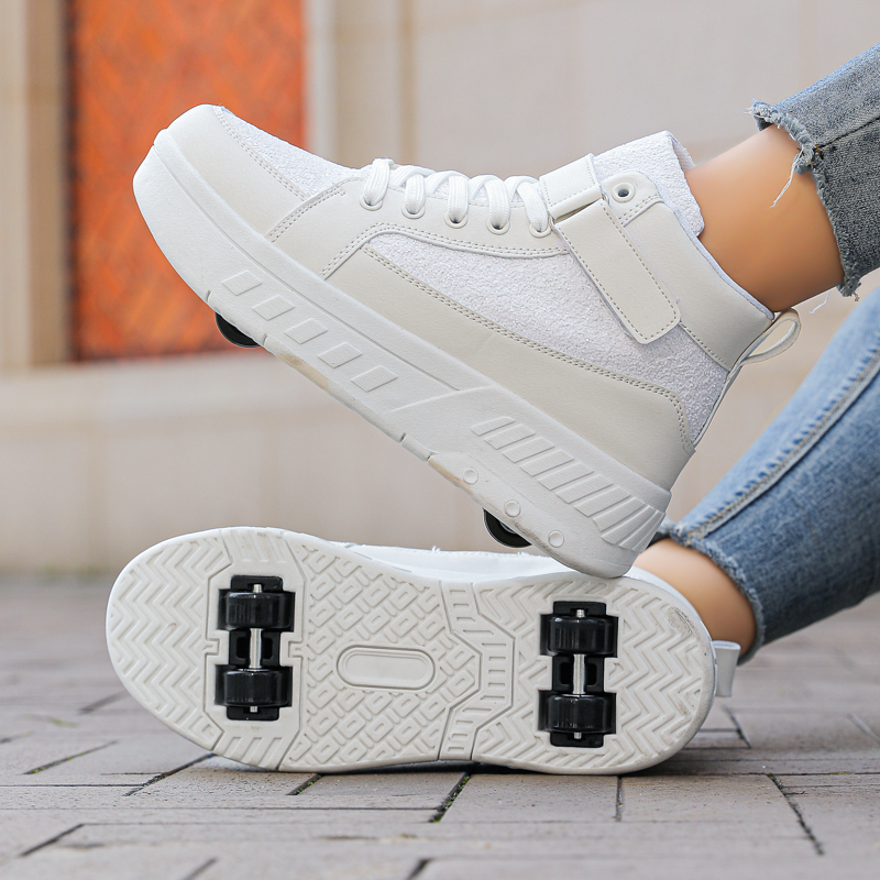 YAO SF Jovens Meninos Meninas Quad Heelys Outdoor Street Cool Patins Inline Calçados Esportivos Dourados
