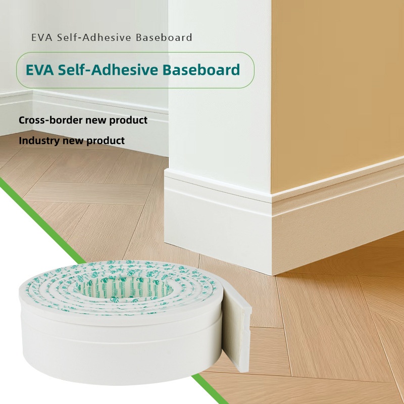 Um Rolo De EVA Autoadesivo , Linha De Rodapé Espessada , Decoração De Casa , Canto De Parede Decorativa , À Prova D'água