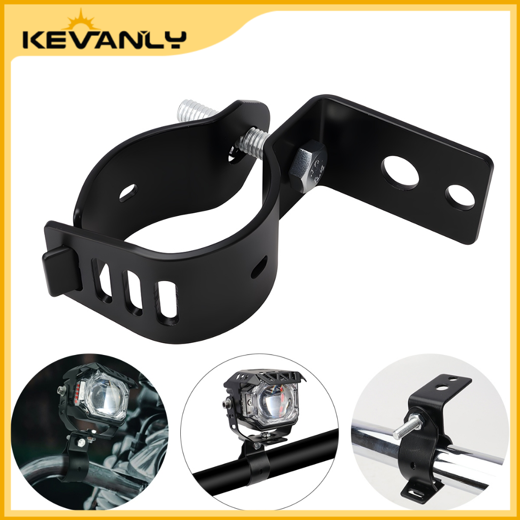 KEVANLY 1 peça Suporte de Abraçadeira Ajustável para Tubo de Motocicleta, Liga de Alumínio Preto, Suporte Auxiliar