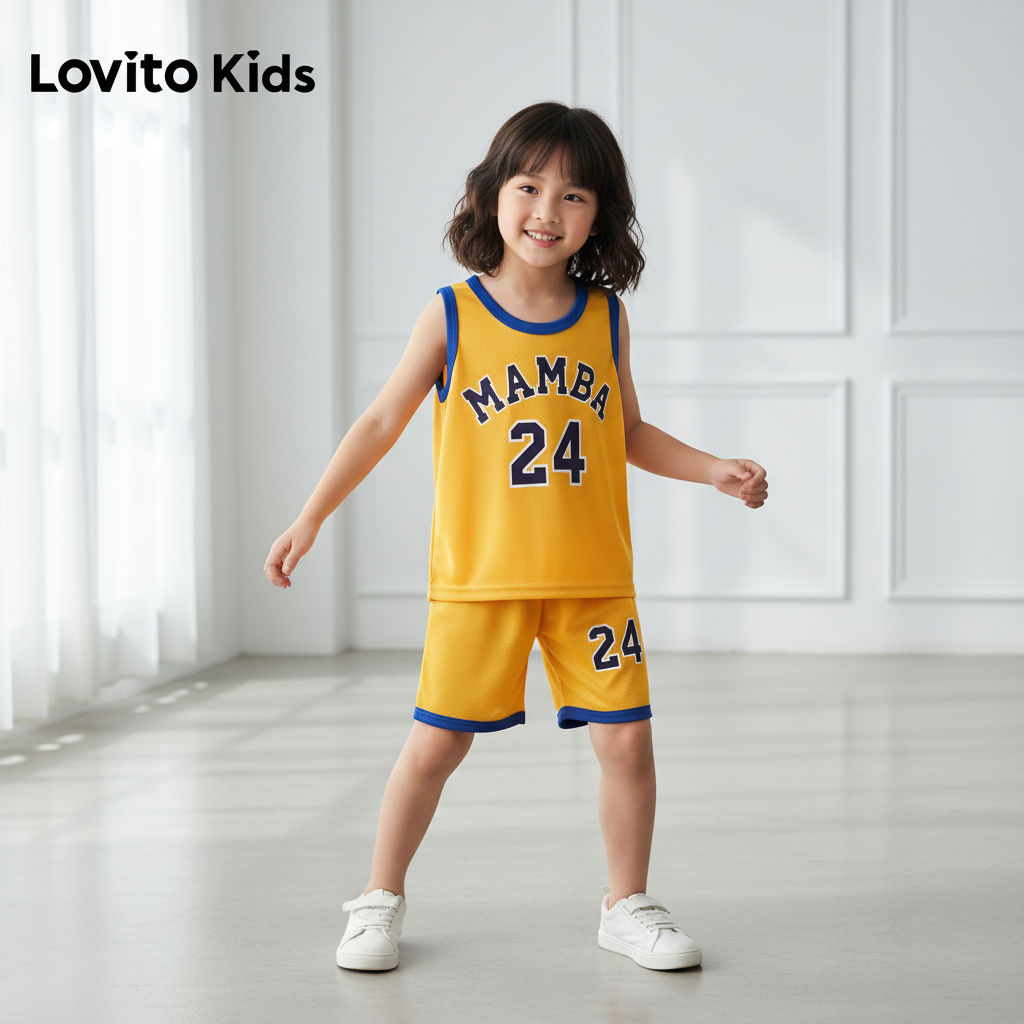 Lovito Conjuntos Infantis de Shorts Coloridos para Meninos Primavera/Verão LNL132191