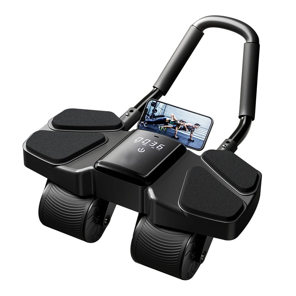 Roda Abdominal com Display LCD, Rolo de Exercícios Abdominal para Fortalecimento do Core, Treino de Músculos Abdominais