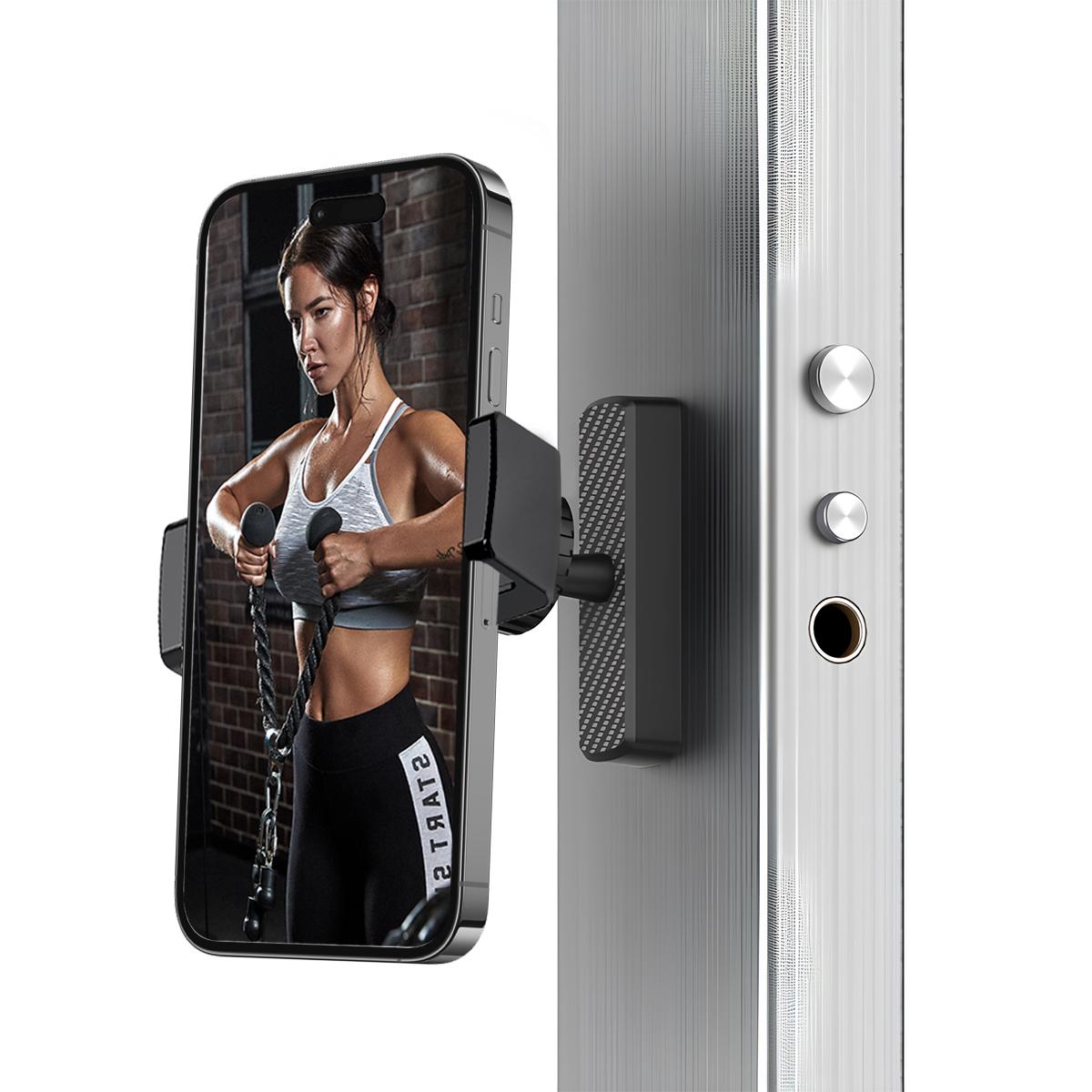 Suporte Magnético Para Telefone Academia , 360 ° Ímã Ajustável E Forte , Portátil , Gravação De Treino , Acessórios De F