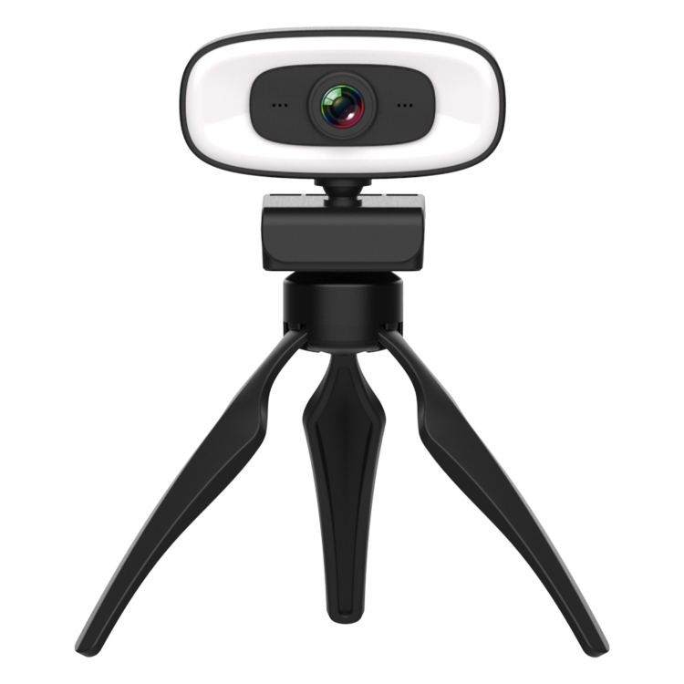 C10 2K HD Sem Distorção Luz de Preenchimento de 360 Graus com Três Modos, Microfone Integrado com Som Mais Claro, Webcam
