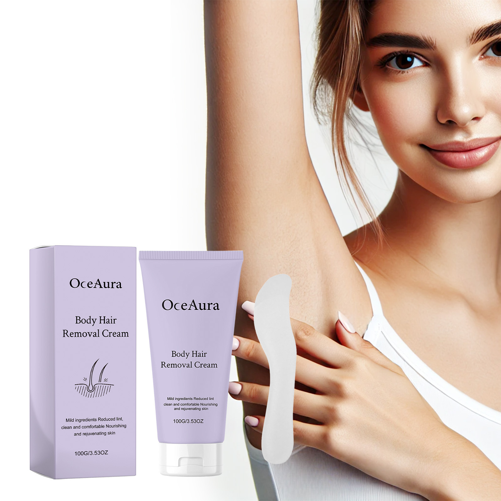 Creme Depilatório Corporal Creme Depilatório para Mulheres e Homens Loção Depilatória Sensível para Biquíni, Áreas