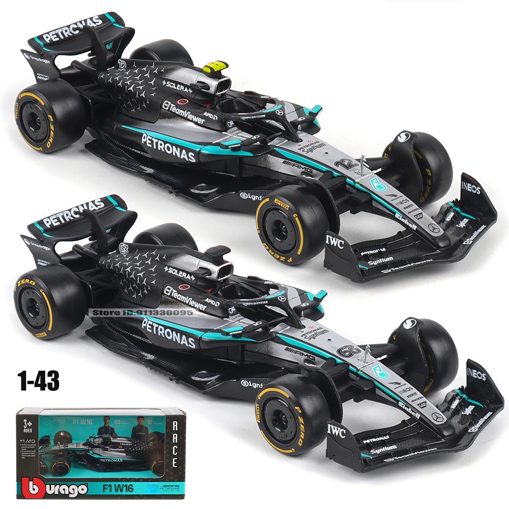 Bburago Escala 1 : 43 W16 F1 Modelo Fundido-Orge Russell E Kimi Antonelli 2025 Edição Ônibus Brinquedo Guindaste Caminhã