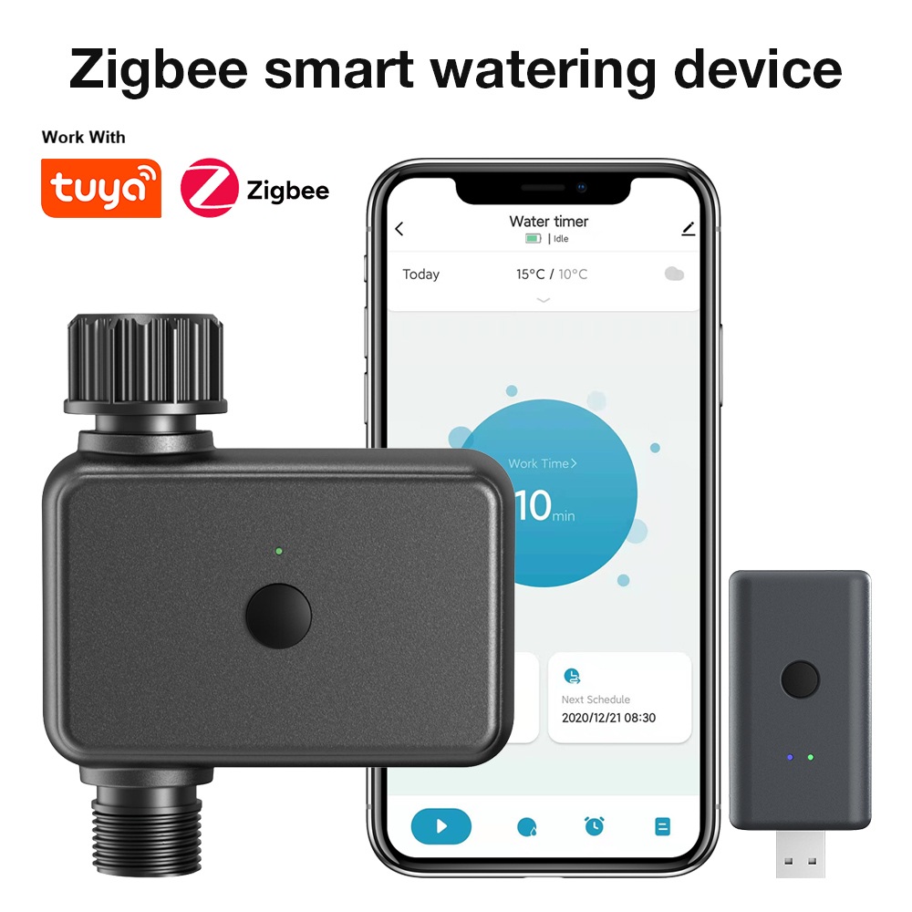 Um Conjunto Tuya Bluetooth Temporizador De Rega Programável Automático E Manual Hub Para Irrigação Jardim