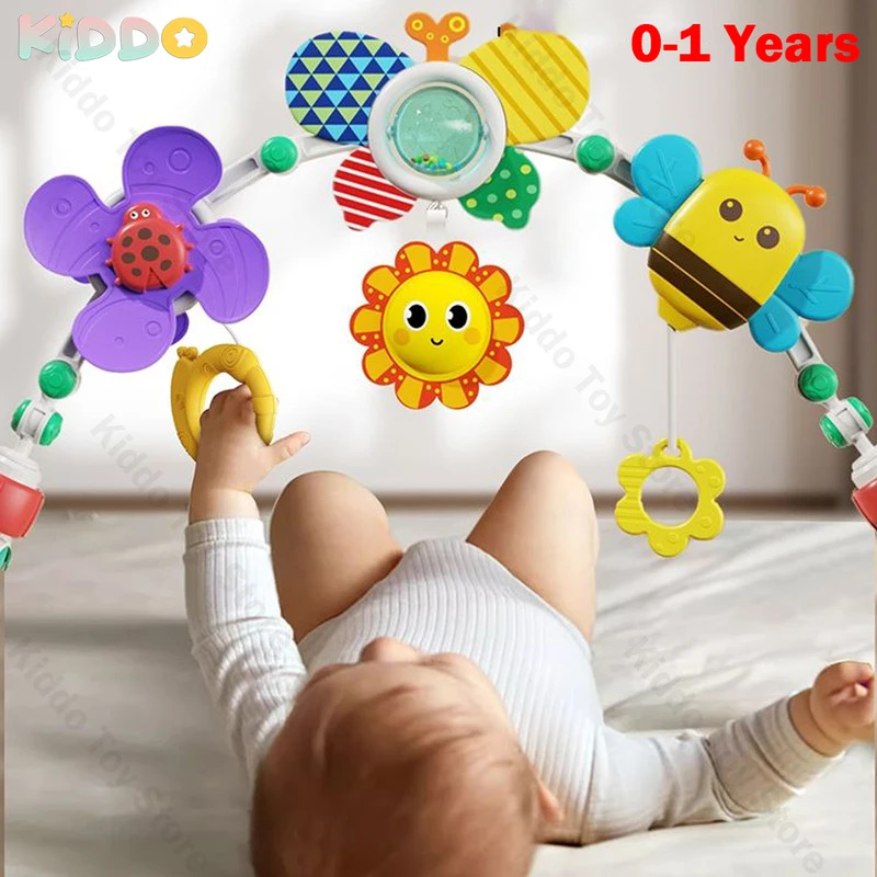 Bee Baby Bed Bell - Chocalho de Berço Confortante para Bebês, Móbile Educacional para Berço de Recém-Nascidos, Acessório
