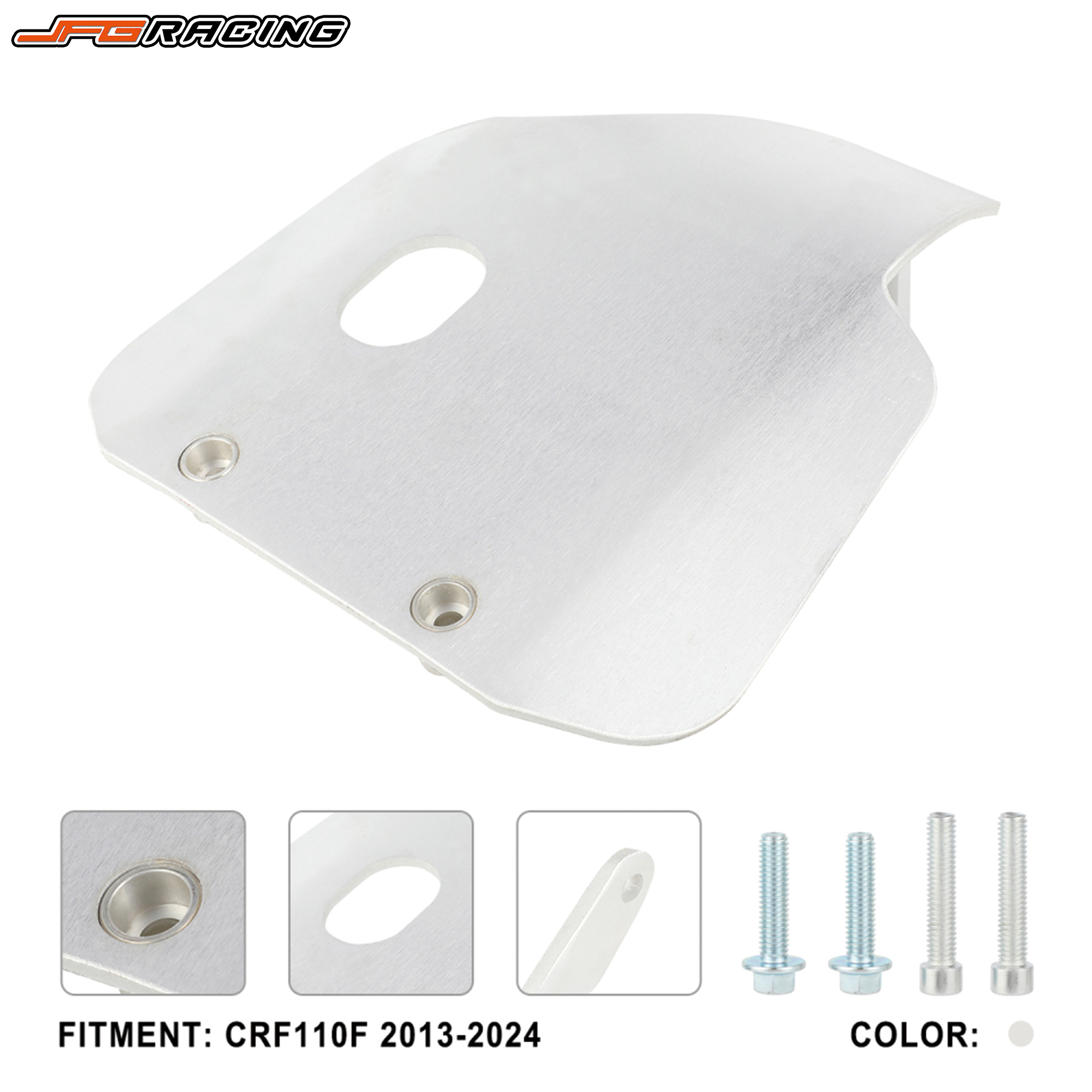 Placa antiderrapante de proteção do motor de motocicleta para CRF 110 CRF110F 2019–2024, cor preta