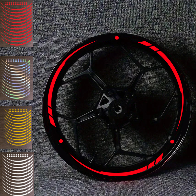 Adesivos Refletivos Para Aro De Roda , Fita Impermeável Decalque De Pneu Em PVC Motocicleta
