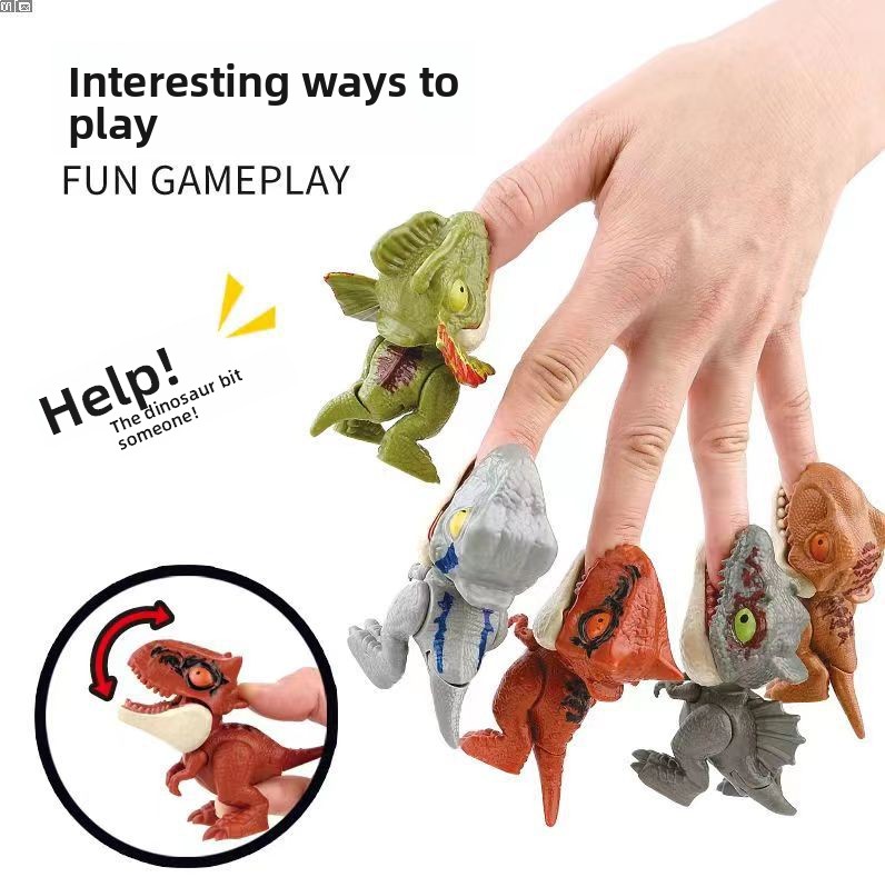 Conjunto De Brinquedos De Dinossauro T Rex Móvel Para Crianças Viral TikTok Dedo Mordendo Playset Jogo De Festa Interati