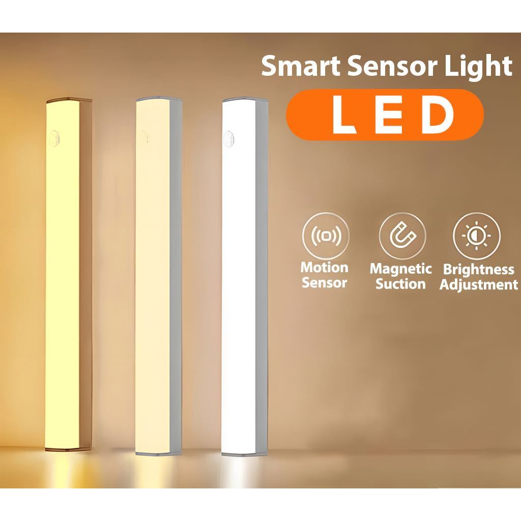 Luz LED Branca com Sensor de Movimento – Luminária Automática Noturna PIR para Quarto Infantil, Entrada e Escada