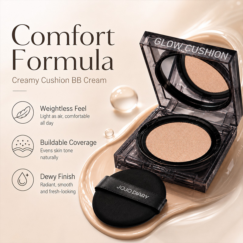 JOJODIARY Base Compact Matte BB Cream 15g Design Cristal Longa Duração Hidratante Corretivo Base