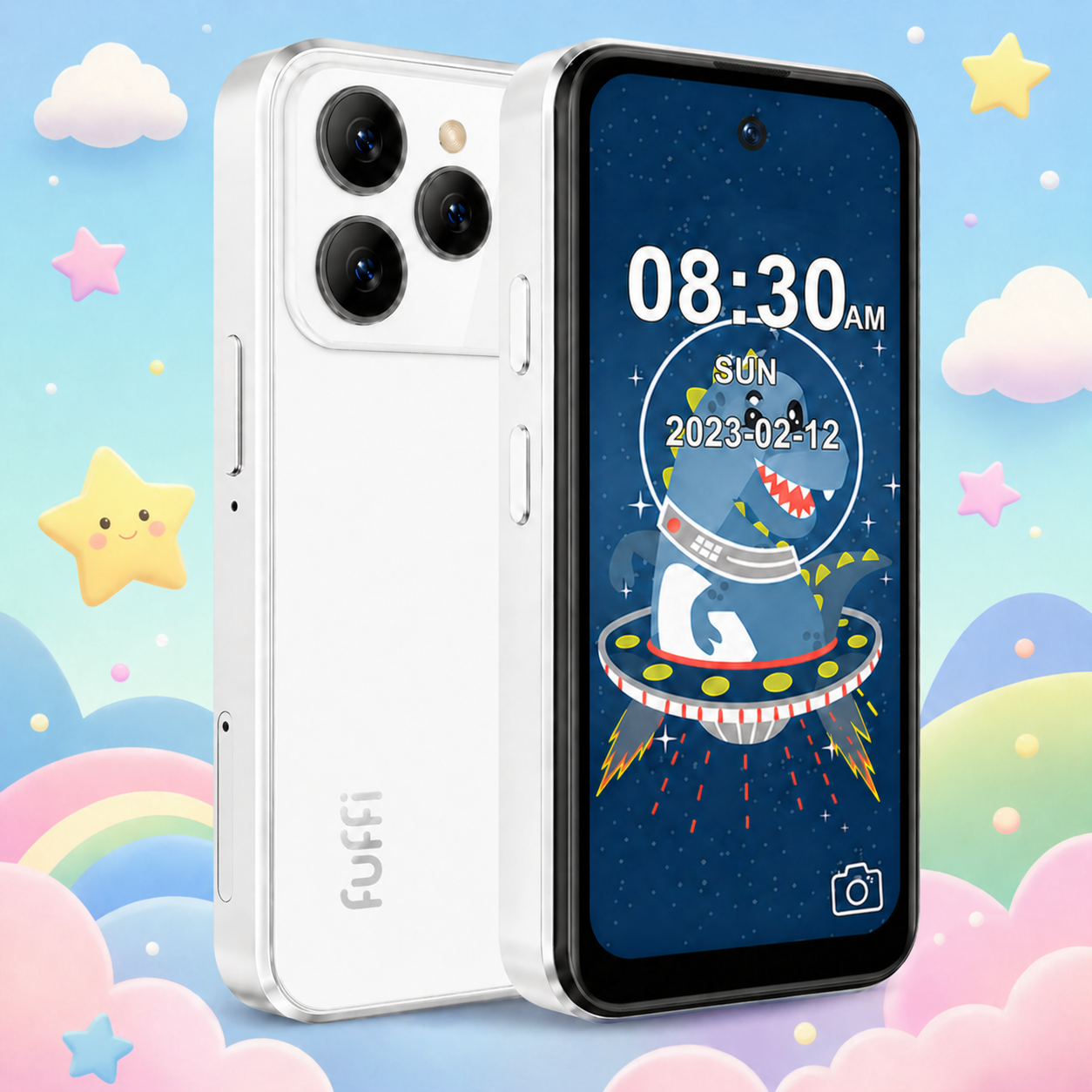 Telefone Infantil FUFFI Mini 3.75 Polegadas 2GB+16GB, Smartphone Fofo para Crianças com Câmera, Música e Aprendizado,