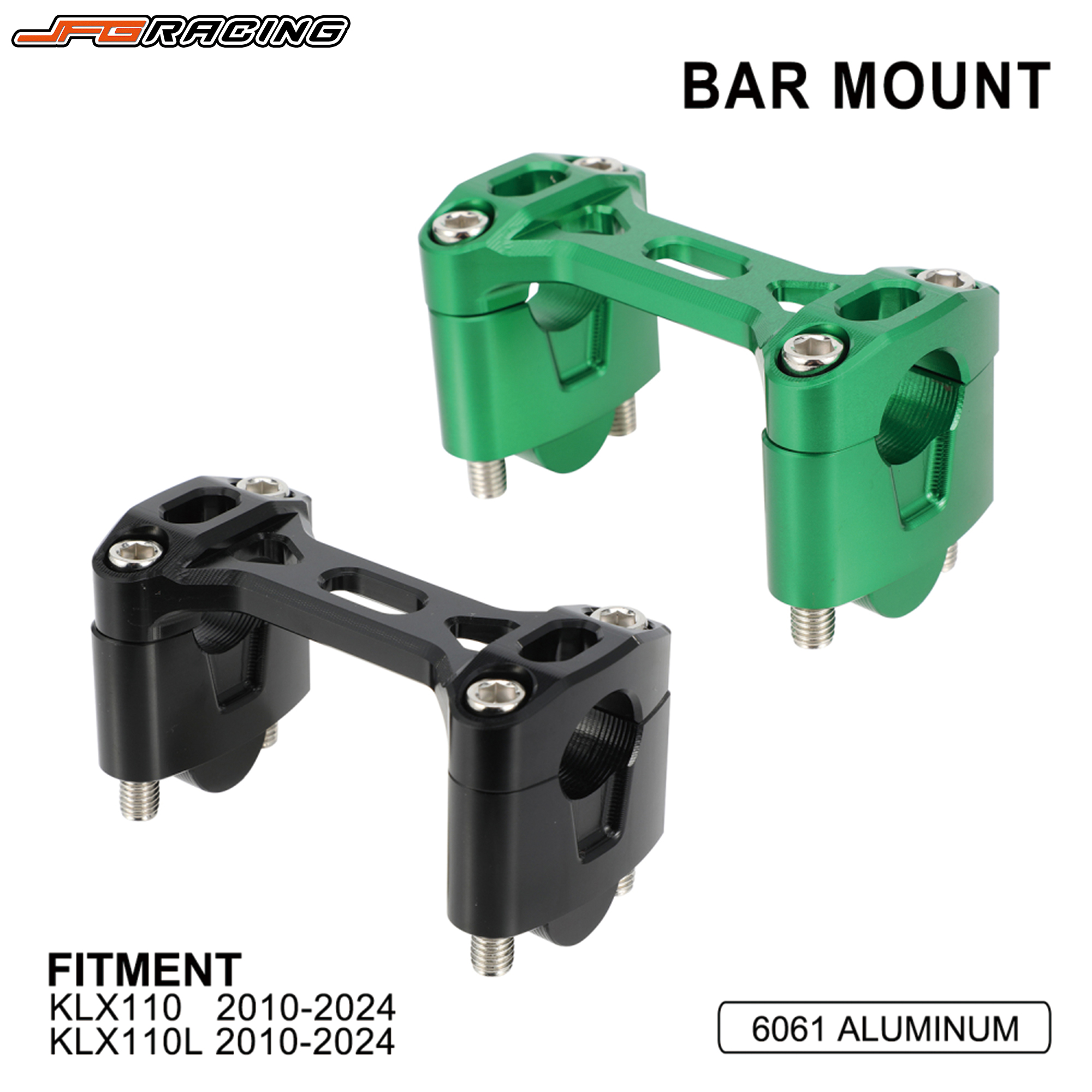 CNC 7/8 " 22mm Motocicleta Guiador Risers Braçadeira Para Kawasaki KLX110 Verde