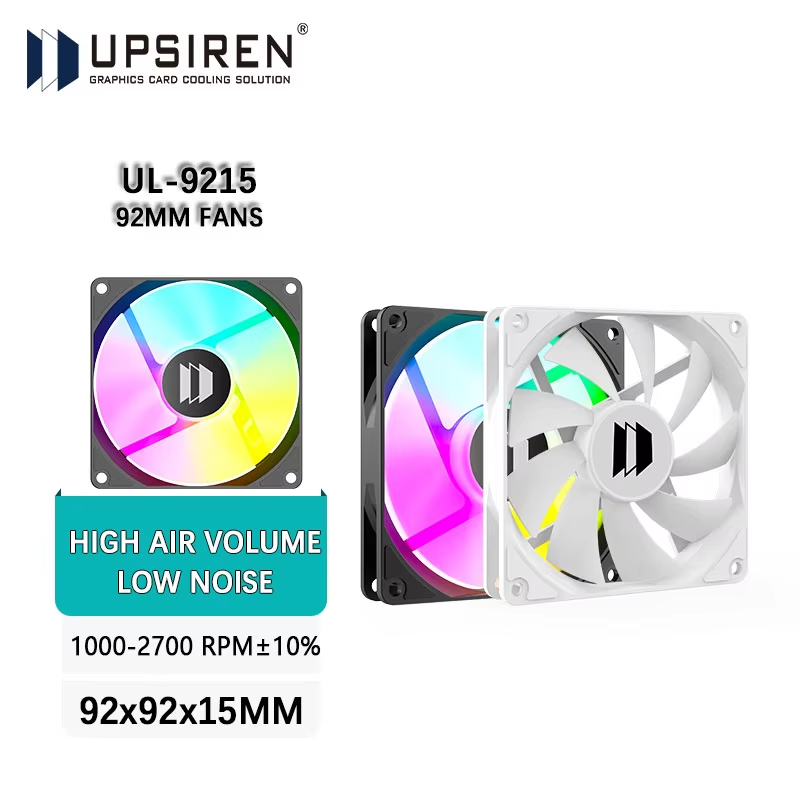 Ventilador de 9,2cm UL-9215 UPSIREN, ultra-fino, 92mm, rolamento hidráulico, ventoinha de gabinete, conector 4 pinos