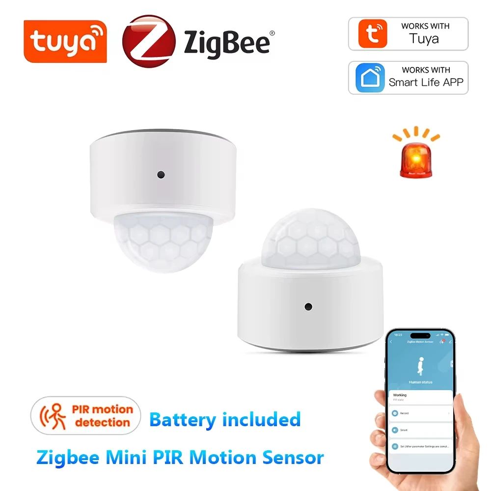 Sensor de Movimento PIR Inteligente, 3 Unidades, Compatível com Aplicativo, Detector de Alarme de Segurança