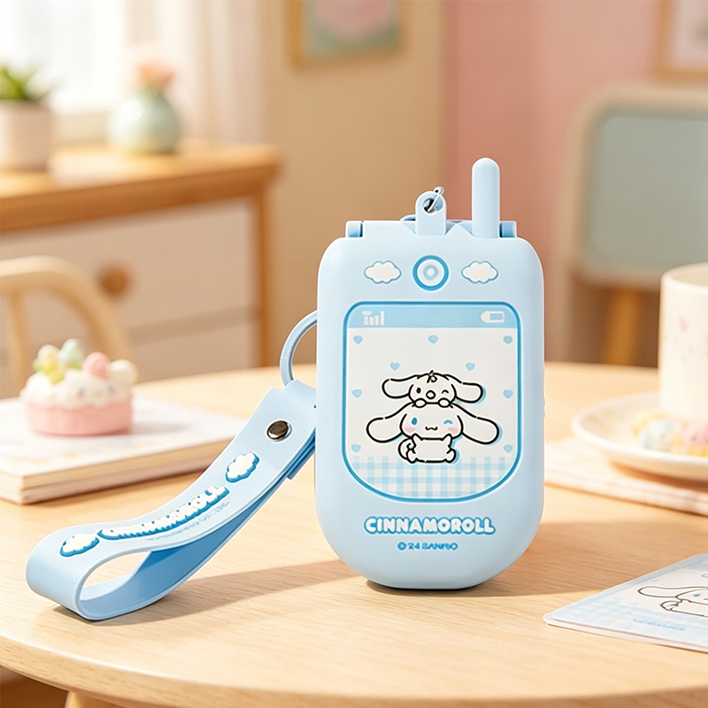 MINISO Sanrio Personagens Espelho Compacto Dobrável Em Forma De Telefone Moderno
