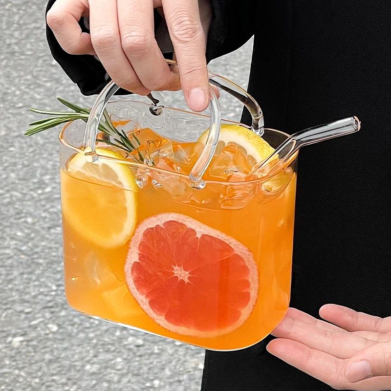 Copo de Bebida de Vidro Bolsa 770ml para Coquetel, Vinho, Suco, Chá de Frutas – Caneca Criativa para Uso Doméstico